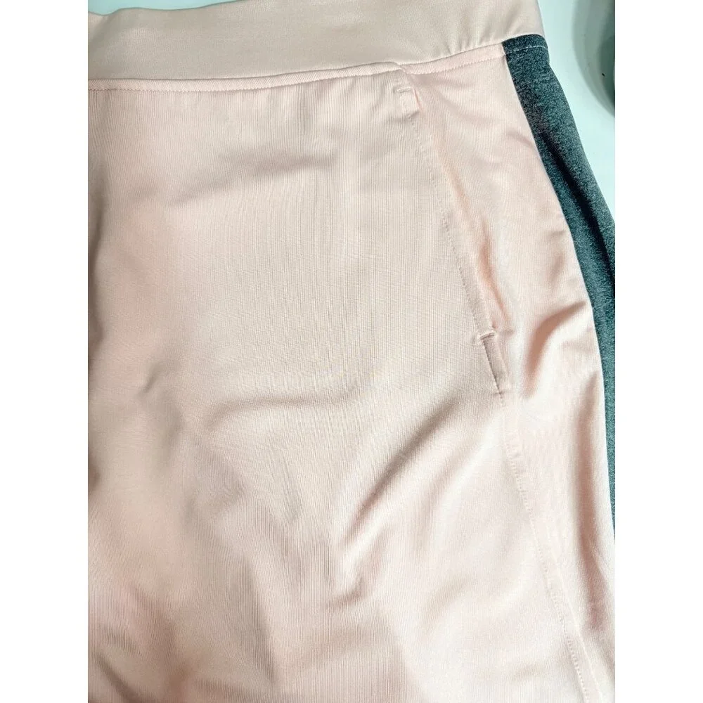 Sport Haley Skort Womens L Pink Gray Stretch Side Stripe Performance Activewear